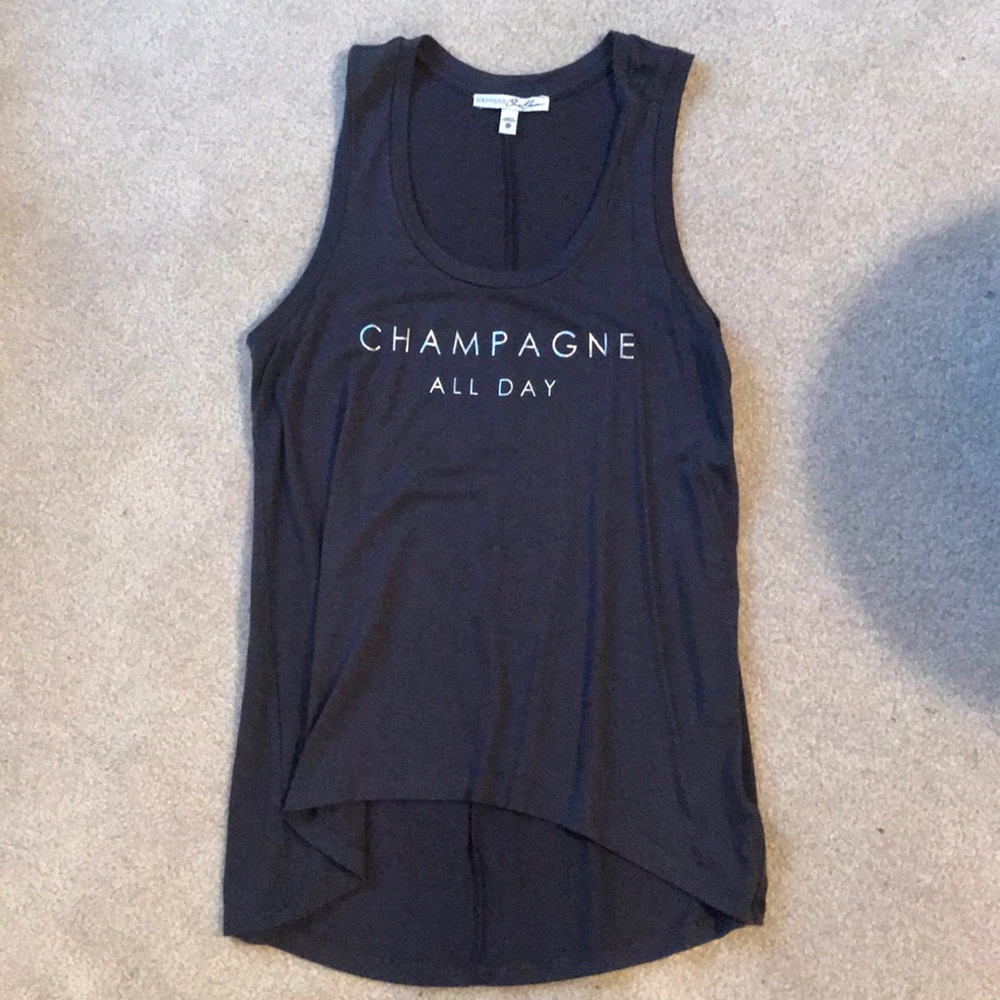Grey “champagne all day” tank